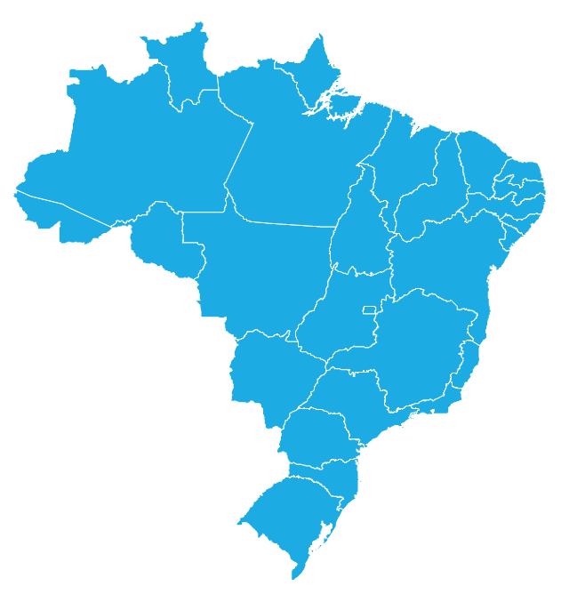 Mapa do brasil na cor azul
